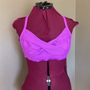 Athleta Purple CrissCross Back Bikini Top (Size 38B/C)